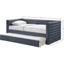  Meridian Beverly Navy Vegan Leather Upholstered Twin Daybed IMAGE 7