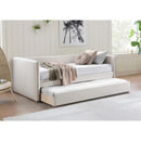  Meridian Colton Cream Linen Textured Fabric Upholstered Twin Daybed IMAGE 2