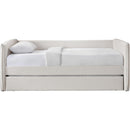 Meridian Colton Cream Linen Textured Fabric Upholstered Twin Daybed IMAGE 3