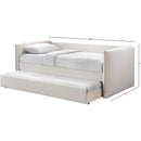  Meridian Colton Cream Linen Textured Fabric Upholstered Twin Daybed IMAGE 7