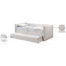  Meridian Colton Cream Linen Textured Fabric Upholstered Twin Daybed IMAGE 8
