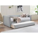  Meridian Colton Grey Linen Textured Fabric Upholstered Twin Daybed IMAGE 2