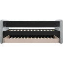  Meridian Colton Grey Linen Textured Fabric Upholstered Twin Daybed IMAGE 5