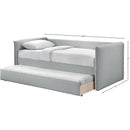  Meridian Colton Grey Linen Textured Fabric Upholstered Twin Daybed IMAGE 7