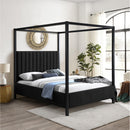 Meridian Kelly Black Boucle Fabric Full Bed (3 Boxes) IMAGE 2