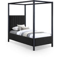  Color_Black Size_Twin -- Meridian Kelly Upholstered Canopy Bed IMAGE 1