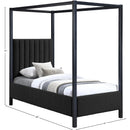  Color_Black  Size_Twin  -- Kelly Black Boucle Fabric Upholstered Twin Bed IMAGE 8