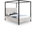  Color_Black/ Cream  Size_Full  -- Kelly Cream Boucle Fabric Upholstered Full Bed IMAGE 1