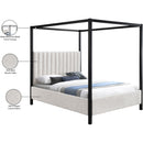  Color_Black/ Cream  Size_Full  -- Kelly Cream Boucle Fabric Upholstered Full Bed IMAGE 7