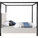  Color_Black/ Cream  Size_Queen  -- Kelly Cream Boucle Fabric Upholstered Queen Bed IMAGE 4