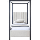  Color_Black/ Cream  Size_Twin  -- Kelly Cream Boucle Fabric Upholstered Twin Bed IMAGE 3
