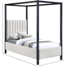  Color_Black/ Cream  Size_Twin  -- Kelly Cream Boucle Fabric Upholstered Twin Bed IMAGE 8