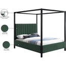 Color_Black/ Green  Size_Full  -- Kelly Green Boucle Fabric Upholstered Full Bed IMAGE 7