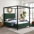  Color_Black/ Green  Size_King  -- Kelly Green Boucle Fabric Upholstered King Bed IMAGE 2