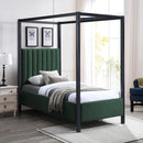  Color_Black/ Green  Size_Twin  -- Kelly Green Boucle Fabric Upholstered Twin Bed IMAGE 2