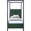  Color_Black/ Green  Size_Twin  -- Kelly Green Boucle Fabric Upholstered Twin Bed IMAGE 3