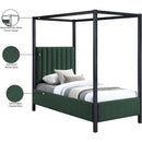  Color_Black/ Green  Size_Twin  -- Kelly Green Boucle Fabric Upholstered Twin Bed IMAGE 7