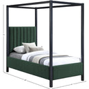  Color_Black/ Green  Size_Twin  -- Kelly Green Boucle Fabric Upholstered Twin Bed IMAGE 8