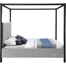  Color_Black/ Grey  Size_Full  -- Kelly Grey Boucle Fabric Upholstered Full Bed IMAGE 4