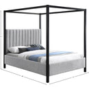 Meridian Kelly Grey Boucle Fabric Full Bed (3 Boxes) IMAGE 8