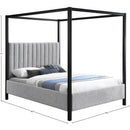  Color_Black/ Grey  Size_King  -- Kelly Grey Boucle Fabric Upholstered King Bed IMAGE 8