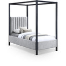 Color_Black/ Grey  Size_Twin  -- Kelly Grey Boucle Fabric Upholstered Twin Bed IMAGE 1
