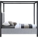  Color_Black/ Grey  Size_Twin  -- Kelly Grey Boucle Fabric Upholstered Twin Bed IMAGE 4
