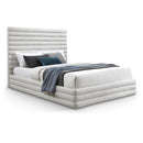 Meridian Maxwell Cream Linen Textured Fabric Full Bed (3 Boxes) IMAGE 1
