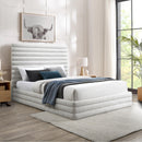 Meridian Maxwell Cream Linen Textured Fabric Full Bed (3 Boxes) IMAGE 2