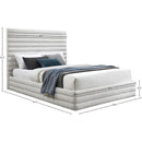 Meridian Maxwell Cream Linen Textured Fabric Full Bed (3 Boxes) IMAGE 7