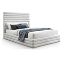 Meridian Maxwell Cream Linen Textured Fabric King Bed (3 Boxes) IMAGE 1