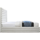  Color_Cream  Size_King  -- Maxwell Cream Linen Textured Fabric Upholstered King Bed IMAGE 4