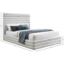  Color_Cream  Size_King  -- Maxwell Cream Linen Textured Fabric Upholstered King Bed IMAGE 7