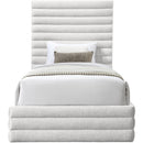 Color_Cream  Size_Twin  -- Maxwell Cream Linen Textured Fabric Upholstered Twin Bed IMAGE 3