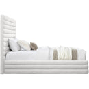 Meridian Maxwell Cream Linen Textured Fabric Twin Bed (3 Boxes) IMAGE 4
