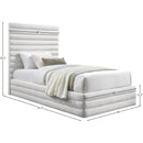 Meridian Maxwell Cream Linen Textured Fabric Twin Bed (3 Boxes) IMAGE 7