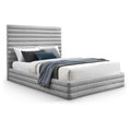  Color_Grey  Size_Full  -- Maxwell Grey Linen Textured Fabric Upholstered Full Bed IMAGE 1