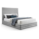 Meridian Maxwell Grey Linen Textured Fabric Full Bed (3 Boxes) IMAGE 1