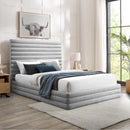  Color_Grey  Size_Full  -- Maxwell Grey Linen Textured Fabric Upholstered Full Bed IMAGE 2