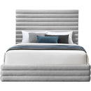  Color_Grey  Size_Queen  -- Maxwell Grey Linen Textured Fabric Upholstered Queen Bed IMAGE 3