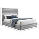 Meridian Maxwell Grey Linen Textured Fabric Queen Bed (3 Boxes) IMAGE 7