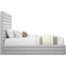  Color_Grey  Size_Twin  -- Maxwell Grey Linen Textured Fabric Upholstered Twin Bed IMAGE 4