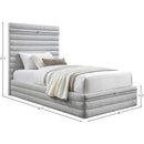  Color_Grey  Size_Twin  -- Maxwell Grey Linen Textured Fabric Upholstered Twin Bed IMAGE 7