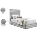  Color_Grey  Size_Twin  -- Maxwell Grey Linen Textured Fabric Upholstered Twin Bed IMAGE 8
