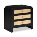  Color_Black -- Meridian Siena 3 Drawer Nightstand IMAGE 1