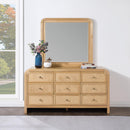  Meridian Siena Natural Ash Wood And Natural Cane Frame Mirror IMAGE 2