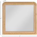  Meridian Siena Natural Ash Wood And Natural Cane Frame Mirror IMAGE 6