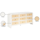  Color_Off White/ White -- Siena White Ash Wood And Natural Cane Dresser IMAGE 12