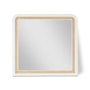  Meridian Siena White Ash Wood And Natural Cane Frame Mirror IMAGE 1