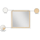  Meridian Siena White Ash Wood And Natural Cane Frame Mirror IMAGE 5